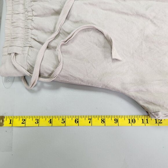 A New Day Womens Cropped Linen Pants Size XXL Wide Leg Beachy Neutral Vaca Tan - Picture 9 of 13
